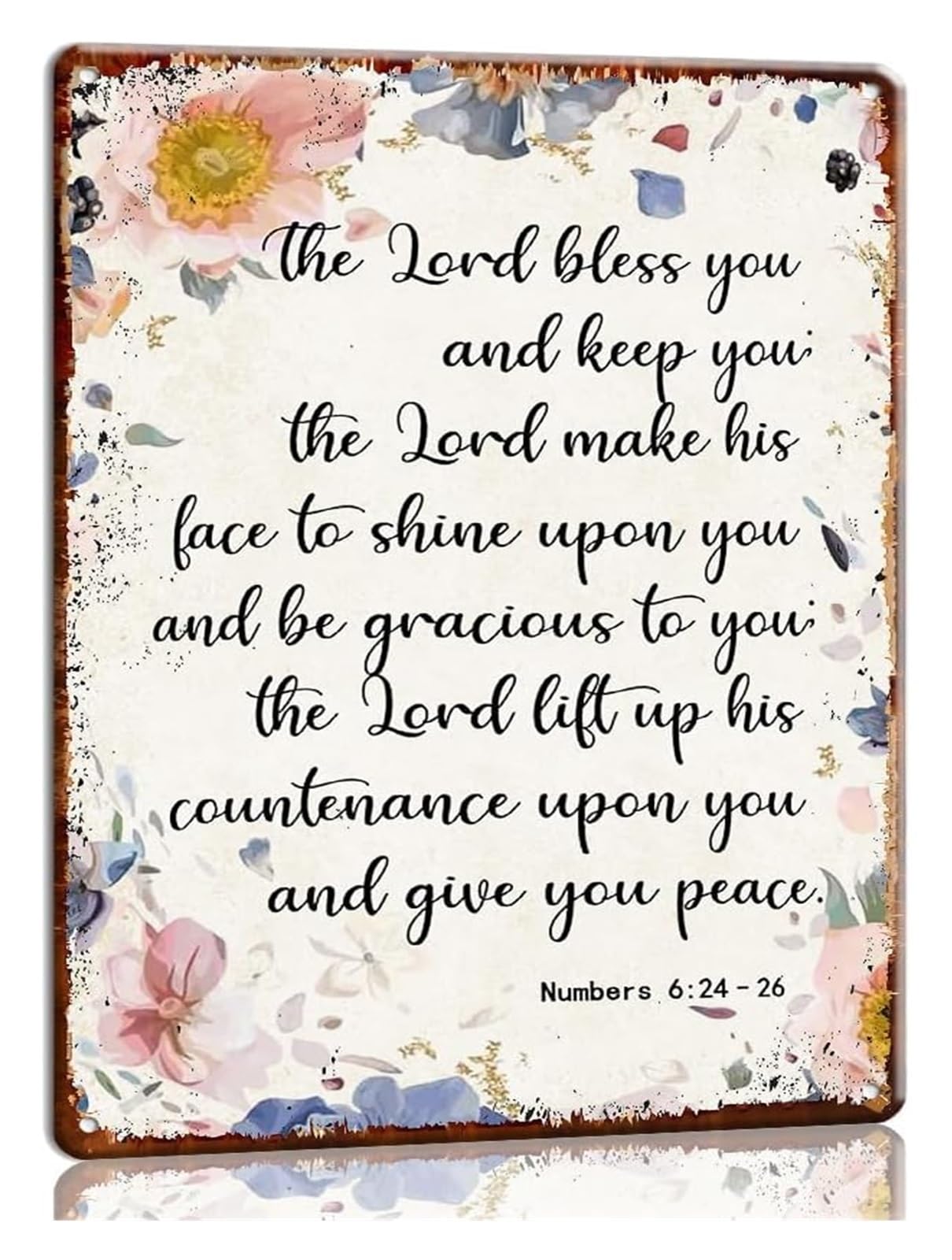 XHAJCSJWGD May The Lord Bless You and Keep You Numbers 6 24 26 Bible Verse Tin Signs Scripture Wall-Art Poster for Bedroom Modern Farmhouse Kitchen Decor Pictures for Bathrooms