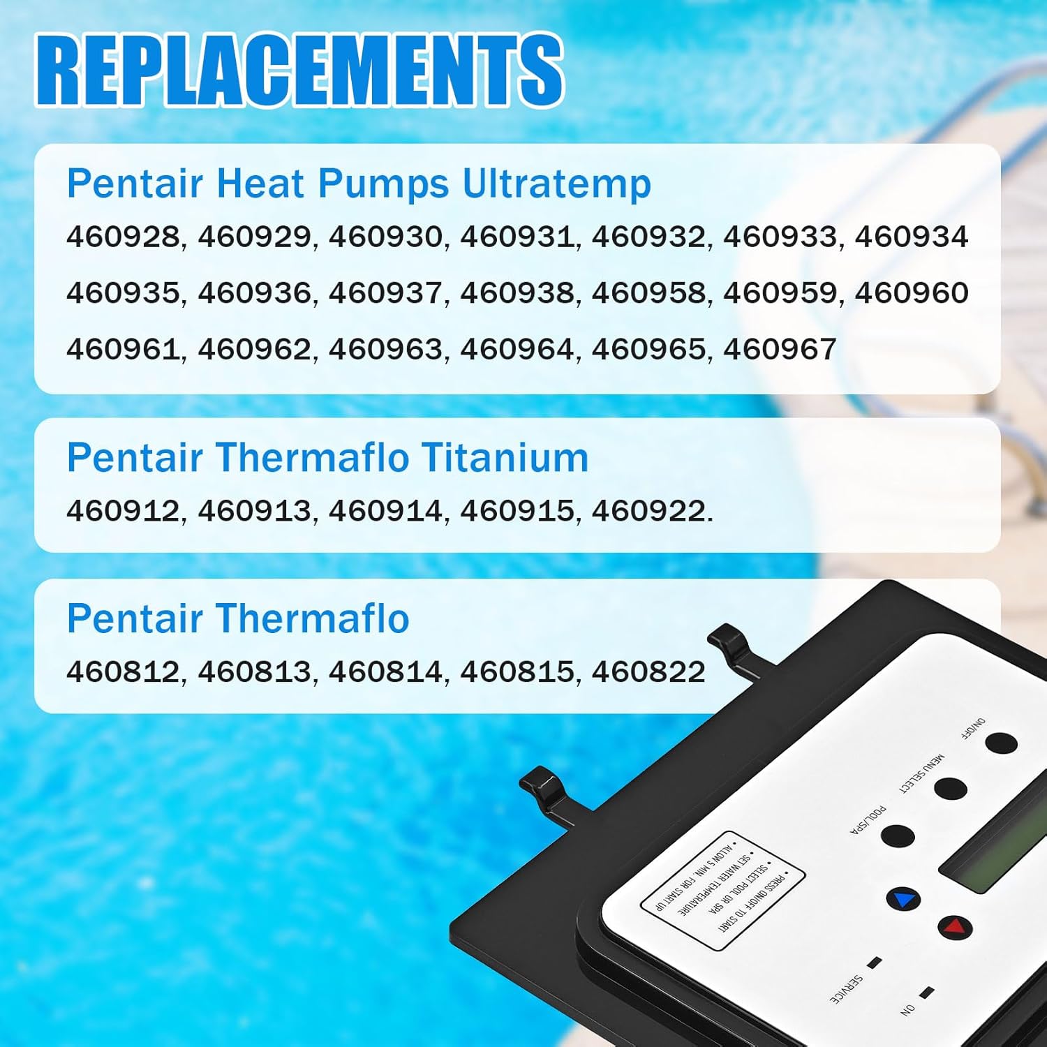New 472734 Auto Heat Control Board Assembly Compatible with Pentair Ultratemp Thermaflo Titanium Pool and Spa Heat Pump Replace# 473711 473693 473425