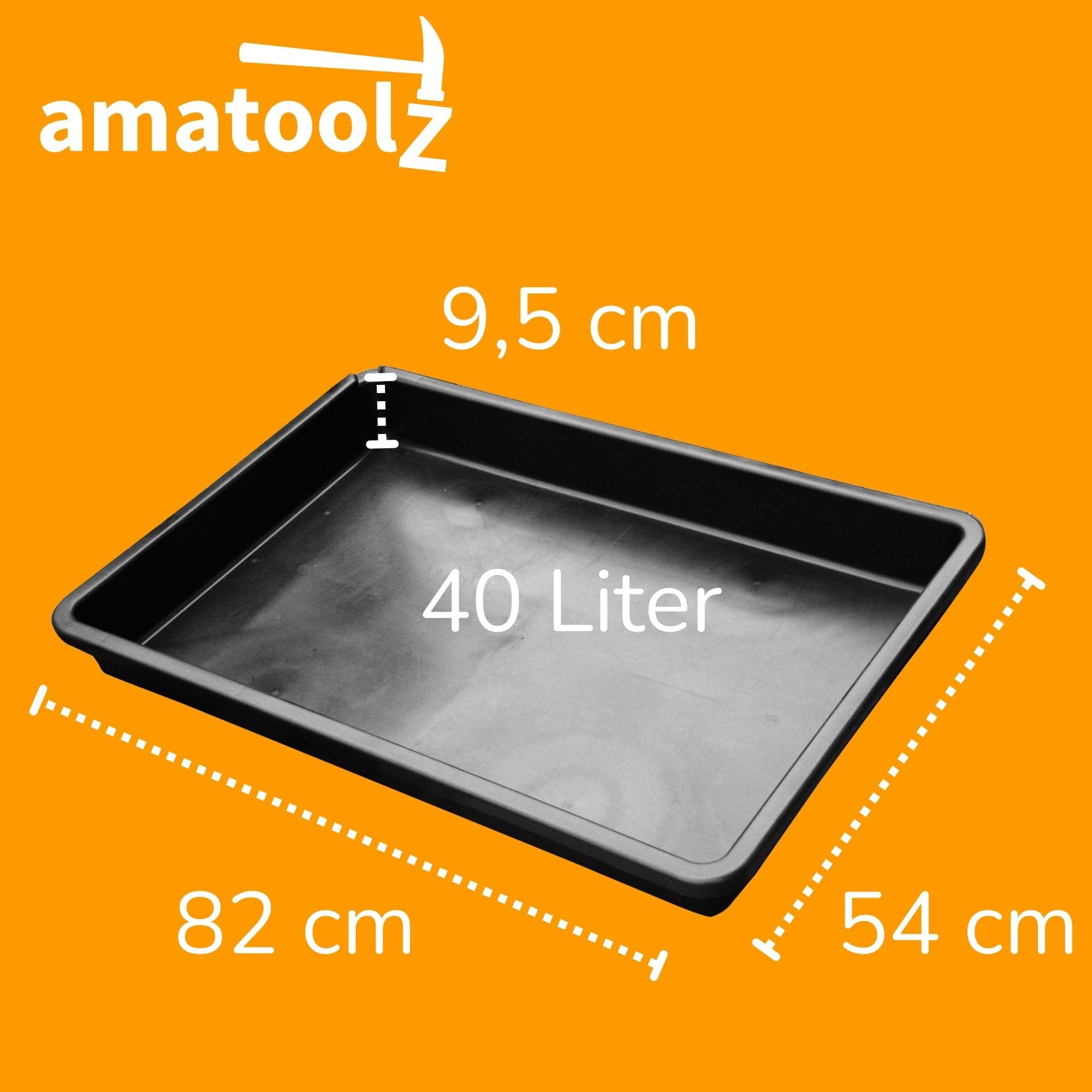 SW-Stahl Vasca XXL 42L - 88x60x10 cm, Vaschetta di Raccolta in Plastica