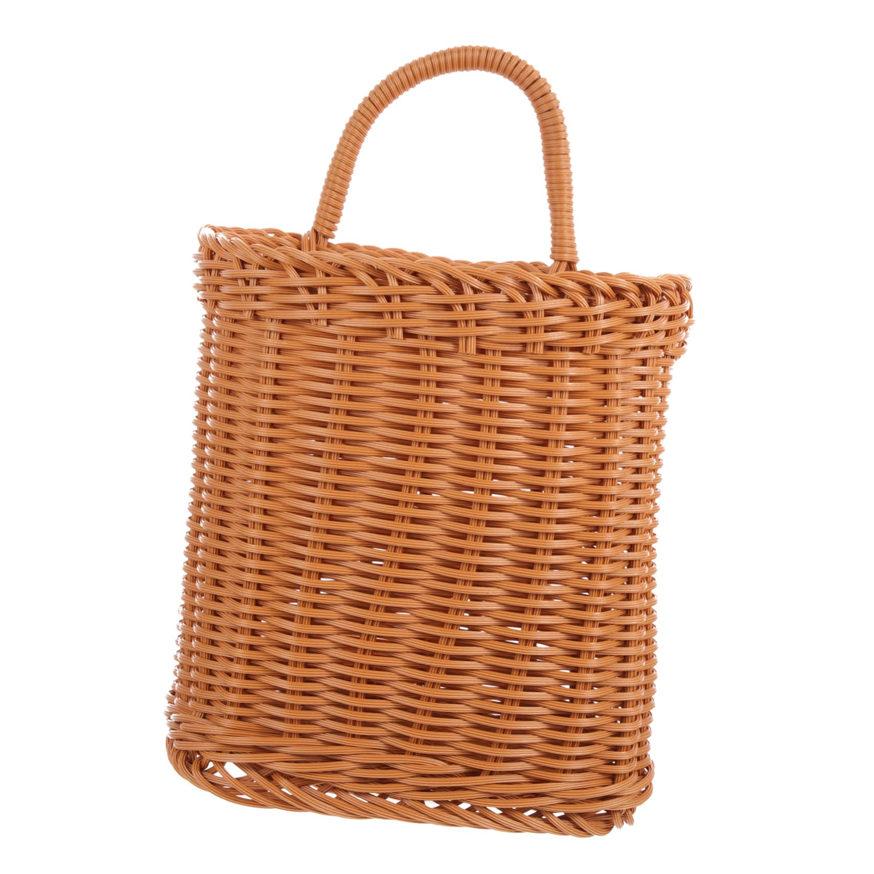 ULTECHNOVO Retro Imitation Rattan Hanging Flower Basket Stylish Sundries Organizer for Home Pastoral Design for Storing Artificial and Fresh Flowers Space Saving Wall Mounted