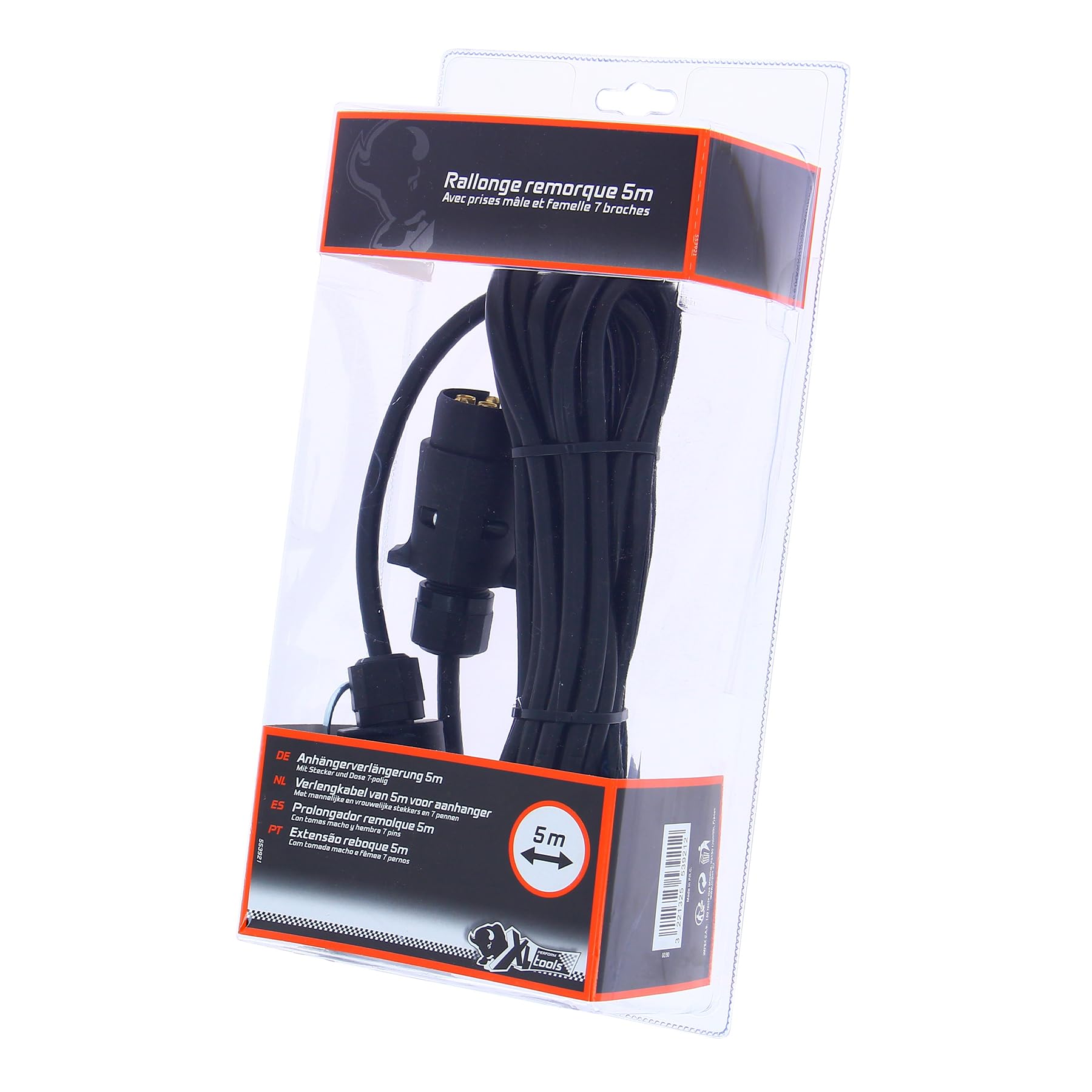XL Perform Tool XL 553921 Rallonge Faisceau Remorque 5m, 7 Broches