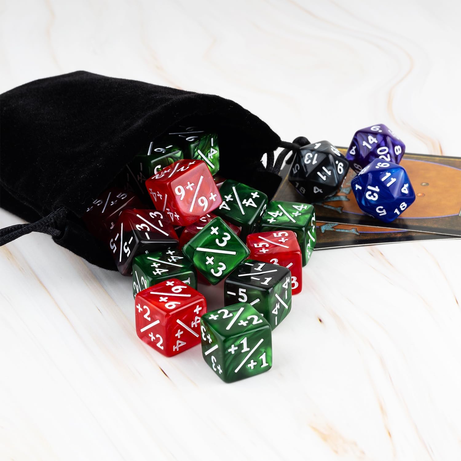 51 Pieces MTG Counter Dice Plus 1 Life Counters +1/+1 Tokens 6 Sided Dice Set for MTG, TCG, Magic Cards Gaming Accessories