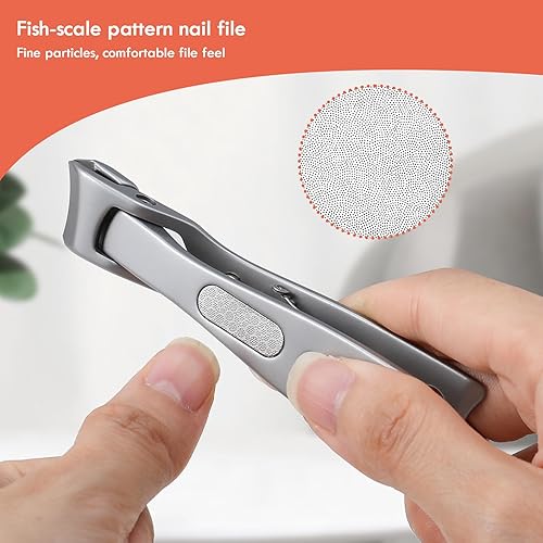 Miniatura 6 de BEZOX Cortaúñas grueso con hoja curvada inclinada, cortaúñas para adultos mayores para uñas gruesas y encarnadas, cortaúñas con lima de uñas