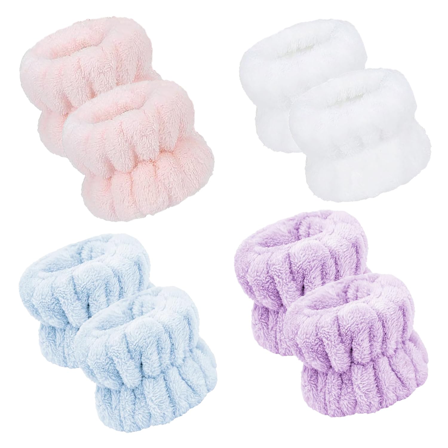 8Pcs Microfiber Wrist Bands for Washing Face, Absorbent Face Washing Wristbands, Spa Wristbands for Face Washing, Wrist Towels for Washing Face,
