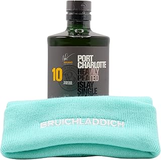 Port Charlotte Heavily Peated Hat Gift Pack 10 year old Whisky 70cl 50 ABV