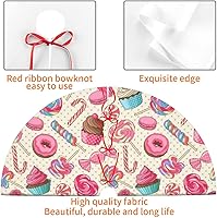 Vista 4 de Ftuiylu Colorida piruleta de caramelo, macarrón, cupcake, dona, árbol de Navidad, falda de 36 pulgadas para Navidad, Halloween, Año Nuevo