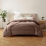 Down Alternative Comforter Twin Size,Soft Fluffy Duvet Insert for All Seasons,Lightweight Winter Bed Quilt,Skin Friendly,Brown,68"x90"