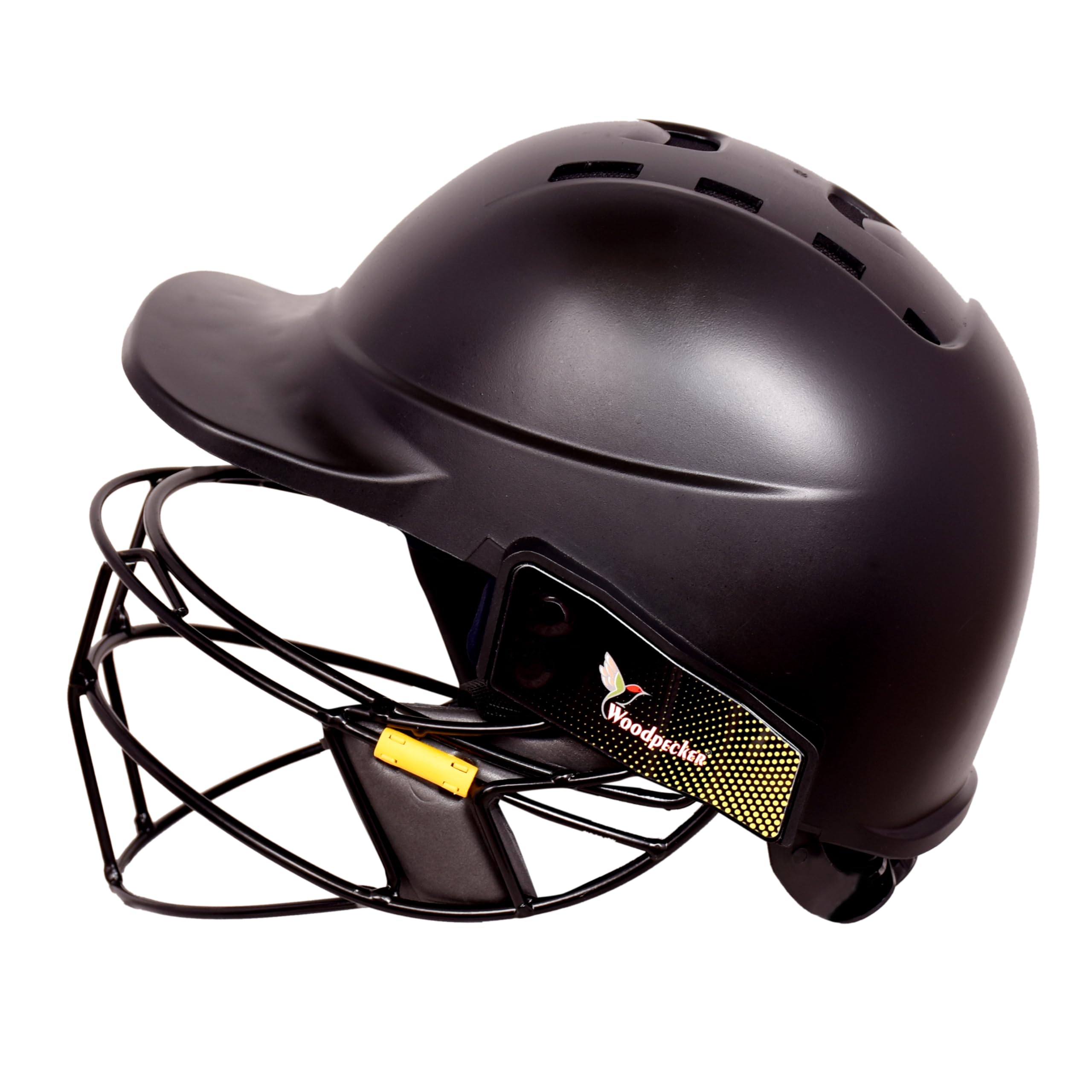 Woodpecker Aero Pro 2.0 (Double Wire) (Painted - Matte Finish) Cricket Helmet with Carbon Steel Grill Strong Outer Shell & Foamed Inner Safety Certified Headgear for Players | Black | Size -Medium |-image-38