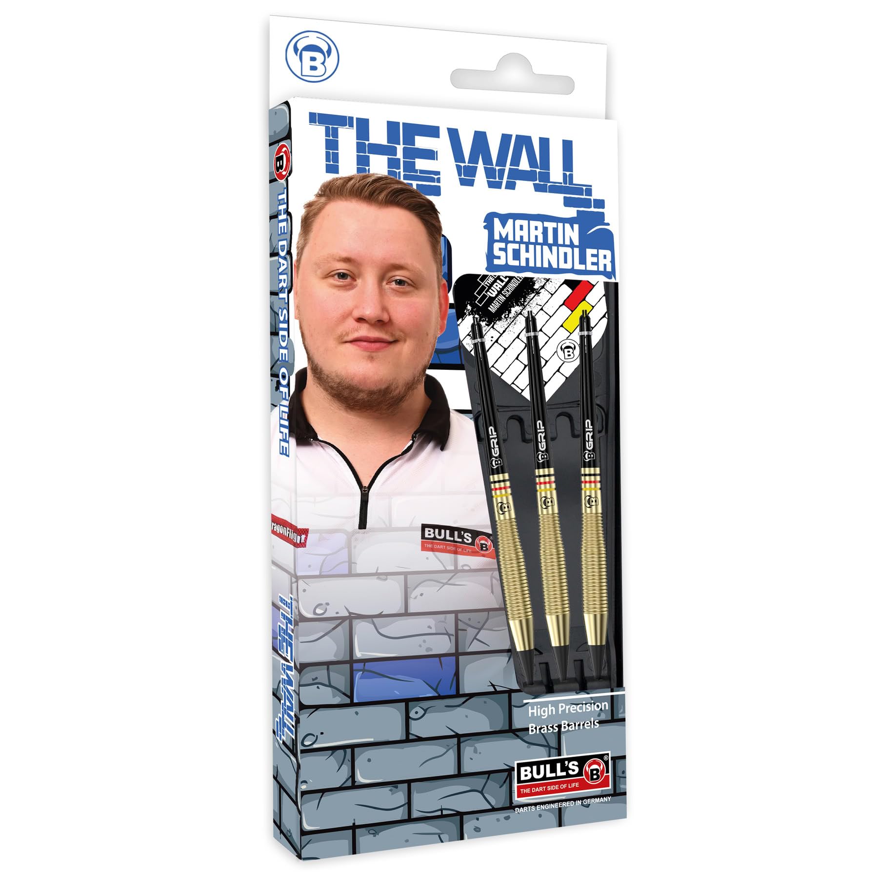 BULL'S Dartpfeil Martin Schindler Softdart, Natural Brass 18 g