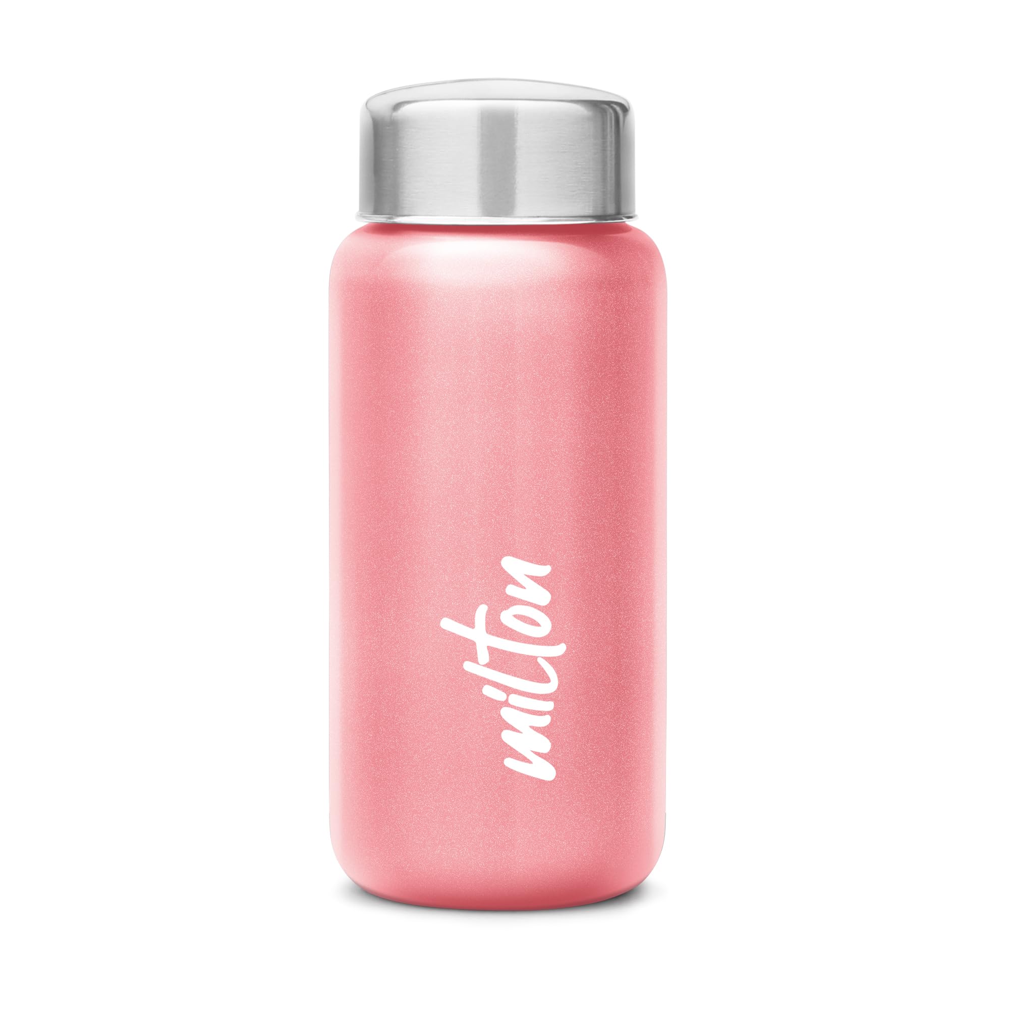 Milton Aqua 500 Stainless Steel Water Bottle, 500 ml, Light Pink | Single walled | Leak Proof | Easy Grip | Easy to Carry | Gym Bottle | Home | Kitchen | Hiking | Treking Bottle | Travel Bottle