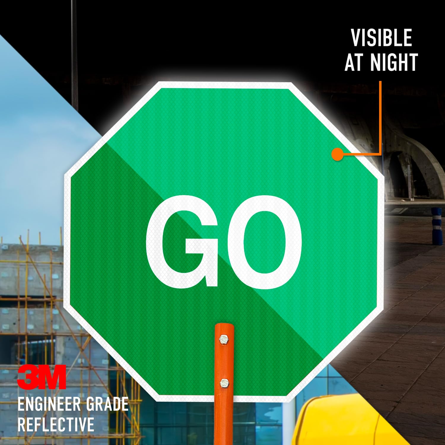 sign go 専用 Amazon.com: Handheld Go/Stop Crosswalk Pole Warning Double-Sided