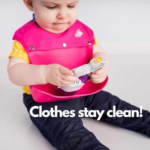 Miniatura 3 de Baberos de silicona para bebés y niños pequeños, se limpia en cuestión de segundos, impermeable, protege de cualquier desorden, fabricado con