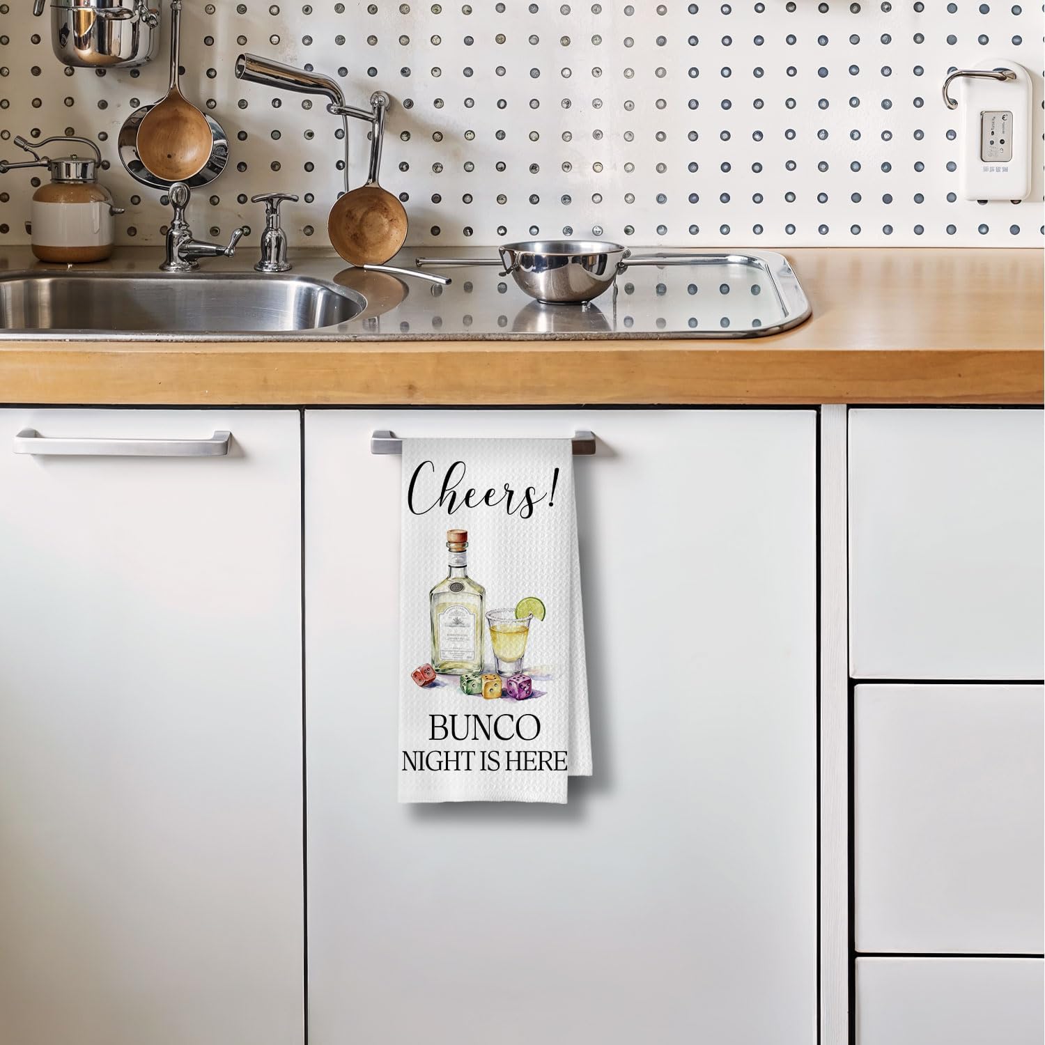 Bunco Tequila Kitchen Towel - Funny Bunco Gifts Decorative Waffle Dish Towels, Tequila Gifts Hand Towels, Funny Bar Cart Tea Towel 16x24 Inch image 3