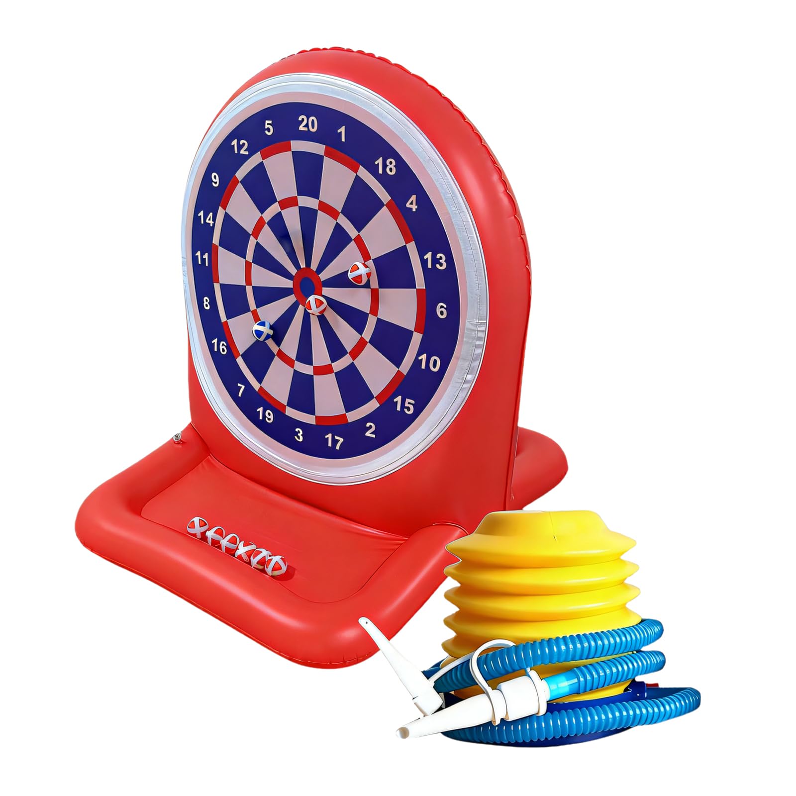 Tragbares aufblasbares Wasserspielzeug mit Press Inflator für Kinder und Erwachsene, 90 x 90 x 110 cm, Poolspiele, aufblasbares PVC Wasserziel