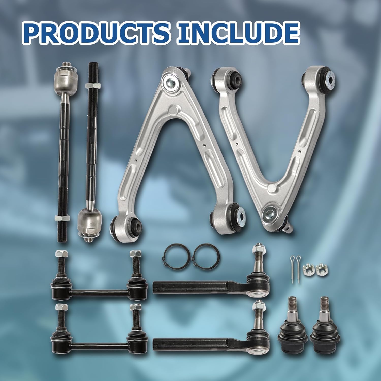 WFLNHB 10Pcs Front Upper and Lower Control Arm Ball Replacement for Hummer H3 2006-2010