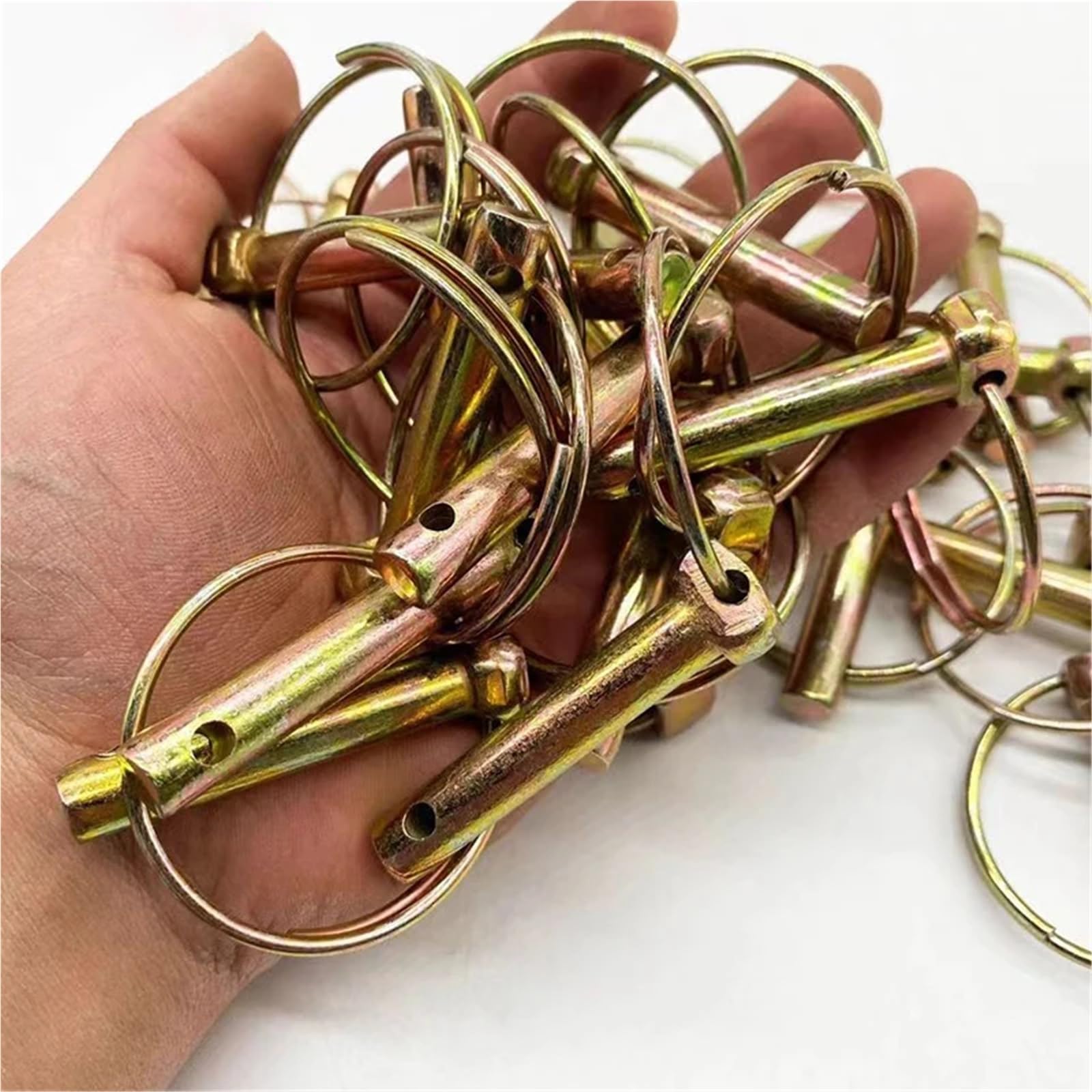 Vierteldrehverschlüsse, 50 Stück, Stahl, für Traktor, Anhänger, LKW, Ringclips M4,5-M11 (M11–45 mm)