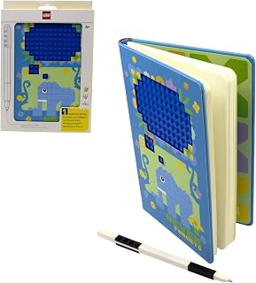 IQ LEGO Reclaim & Recycle Dotted Notebook with Gel Pen - Elephant (53633) | A5 Notebook, Dotted Ivory Pages