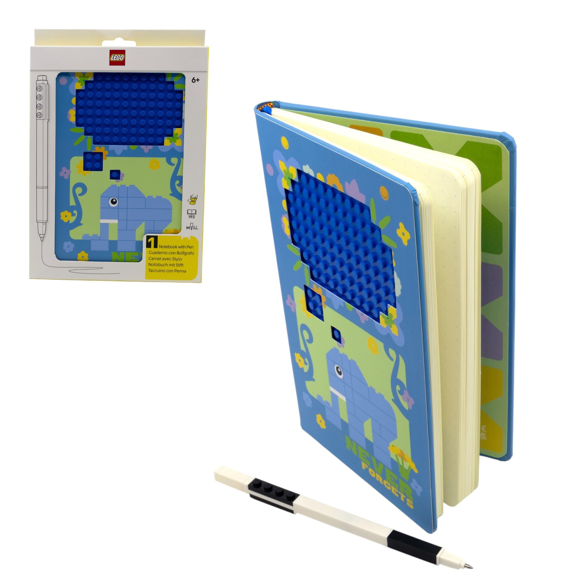 IQ LEGO Stationery Elephant 53633 Notebook with Gel Pen, Recycling and Recycling Notebook