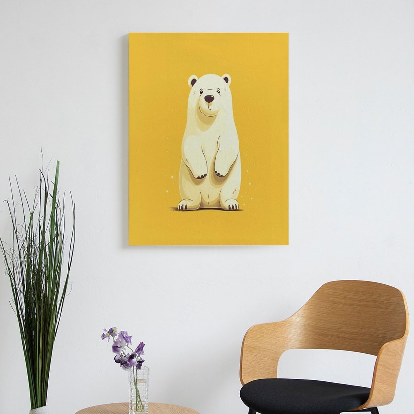 LPAGBCNU Malen nach Zahlen mit niedlichem Cartoon-Eisbär, Malen-nach-Zahlen-Set für Erwachsene, Anfänger, Erwachsene, Malen nach Zahlen, Kits auf Leinwand, DIY-Acryl-Ölfarben, Gemälde mit Pinseln für