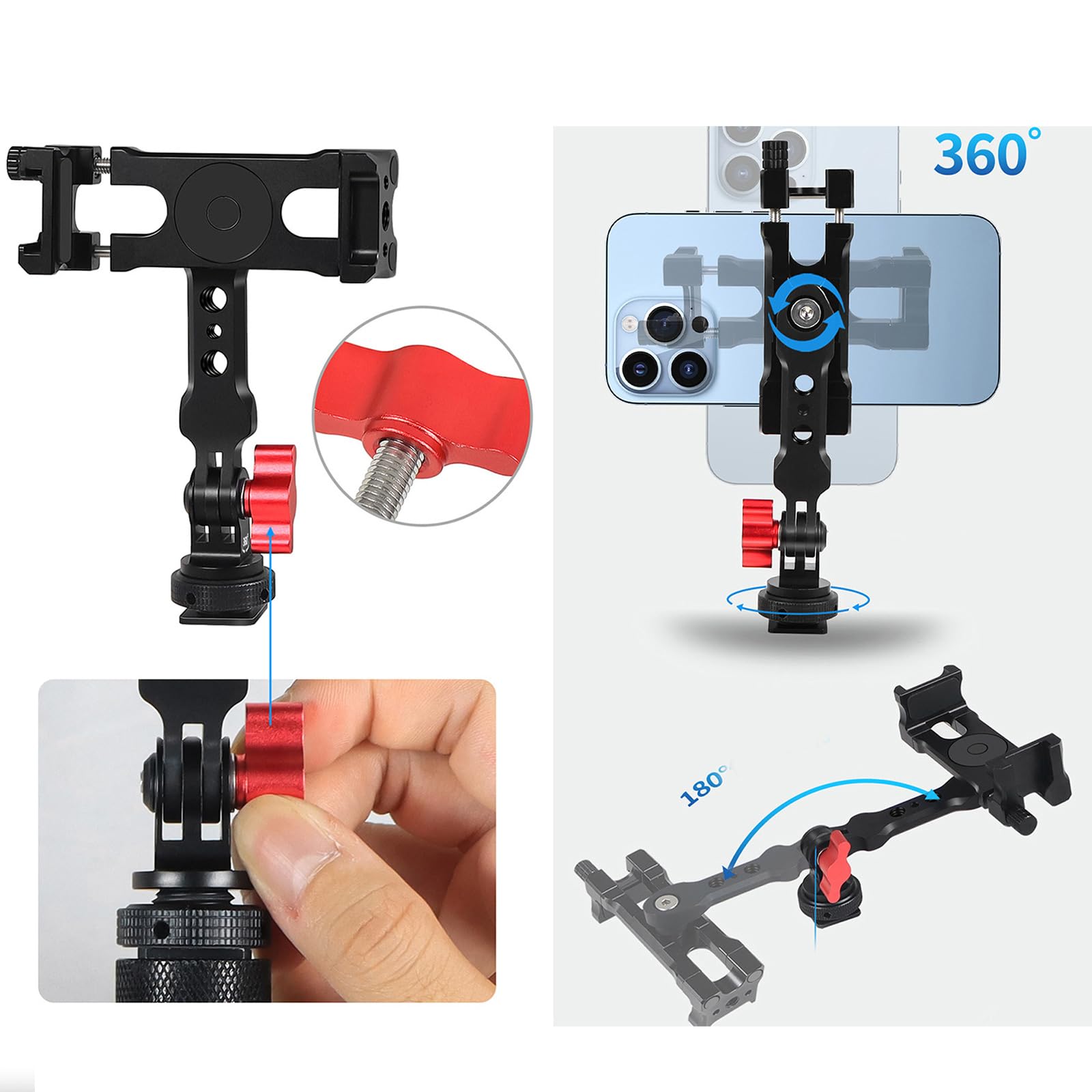 Treppiede magnetico per cellulare, colore nero