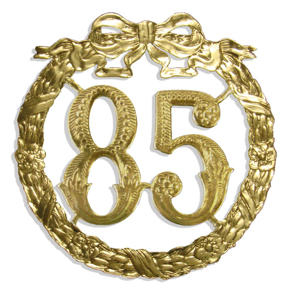 Kunze Dresden Party Anniversary Jubilee Number 85, 5-1/8-Inch, Gold