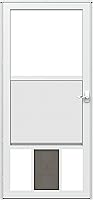 Larson 25 Pet Fullview White 34-in Storm Door with Built-in Pet Door for Easy Access