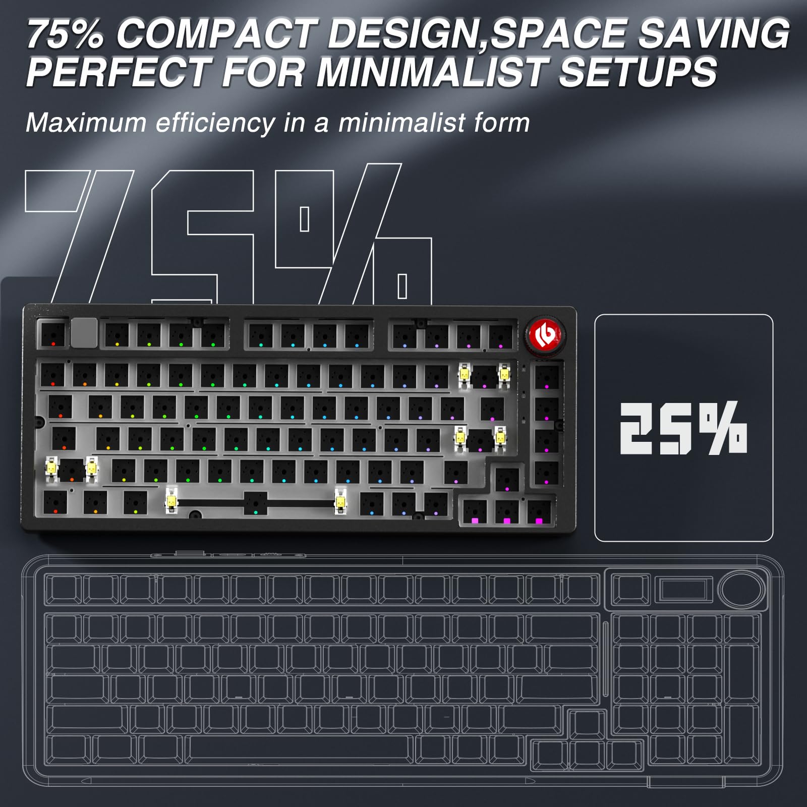 LEOBOG Hi75C Pro Wireless Mechanical Keyboard Kit – Aluminum Alloy