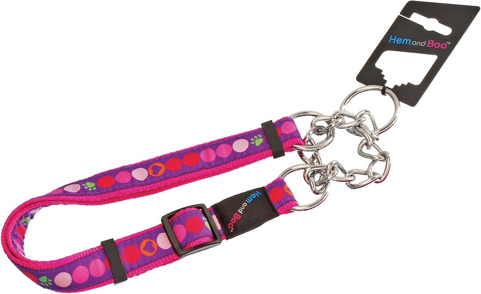 Hem & Boo Circles Trainin Collar, 1-inch, Pink