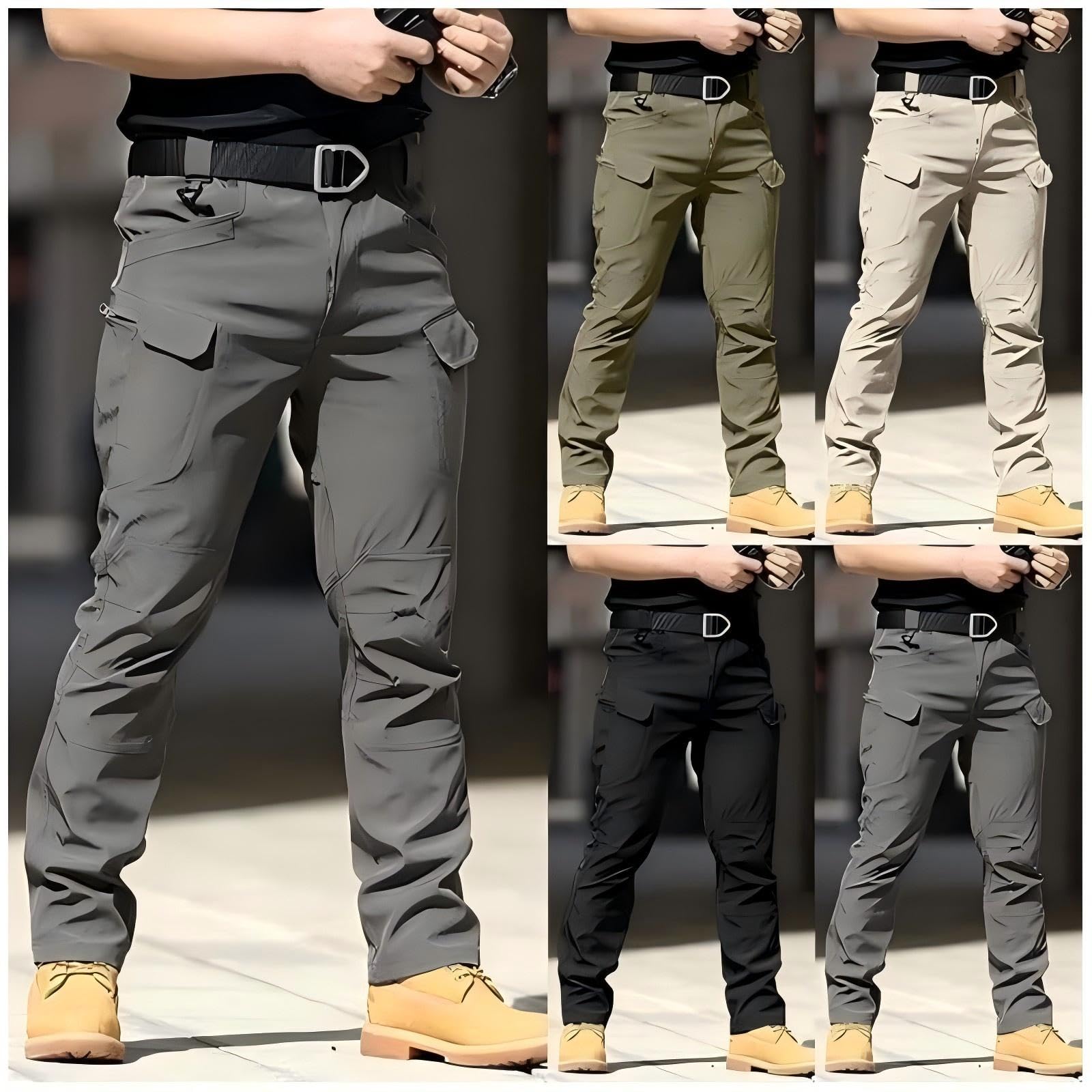 Pantaloni cargo da uomo, multitasche, cerniera sottile, da combattimento, da lavoro, impermeabili, militari, tattici