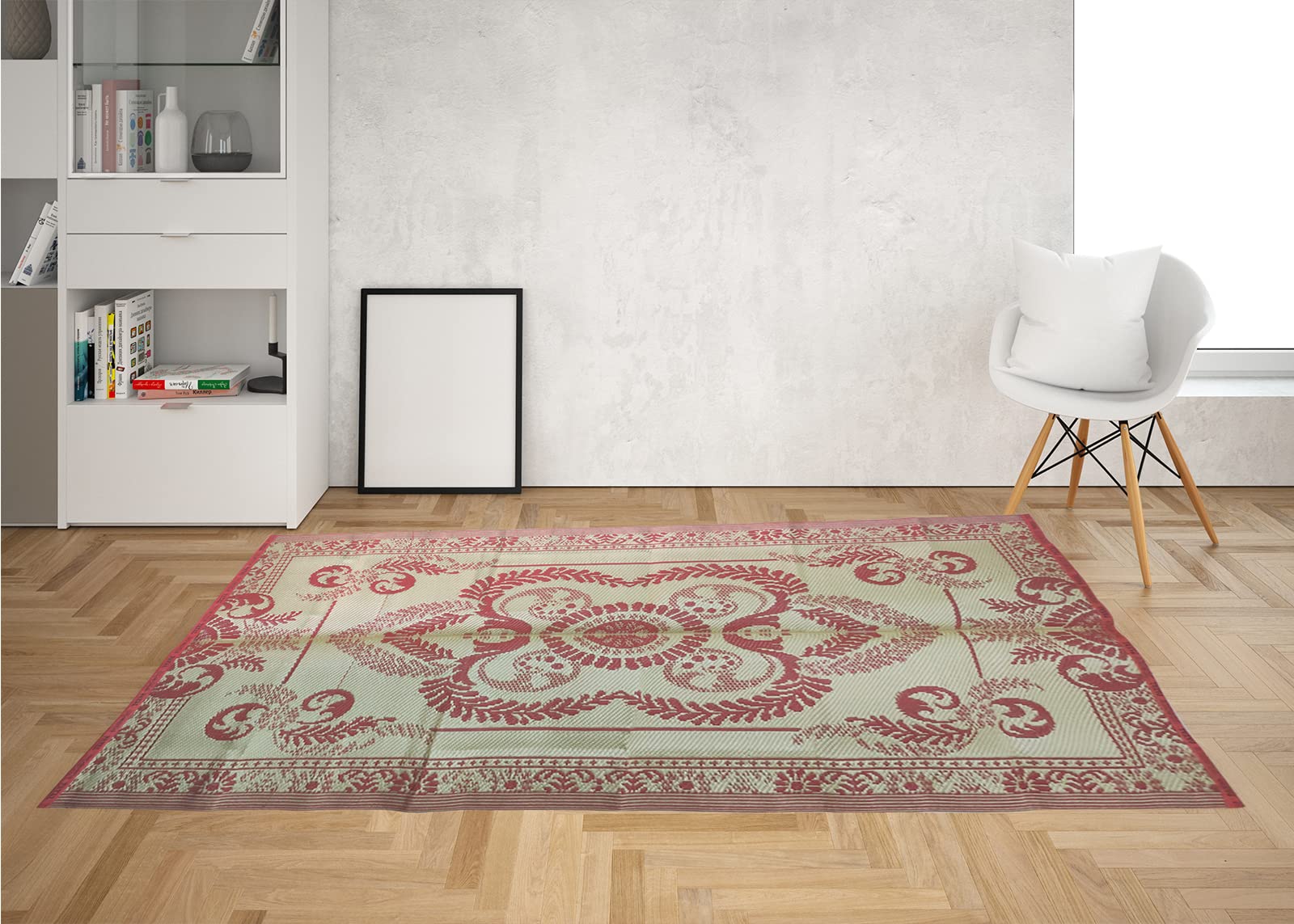 Cloud7 Double Sided Plastic Mat | Folding Mat | Floor Mat | Plastic mat for Home | Plastic Chatai | Sleeping Mat | Picnic Mat | Outdoor Mat | Multicolor | Handy Mat | Size 4'×6' Feet | Pack of 1 Pcs.