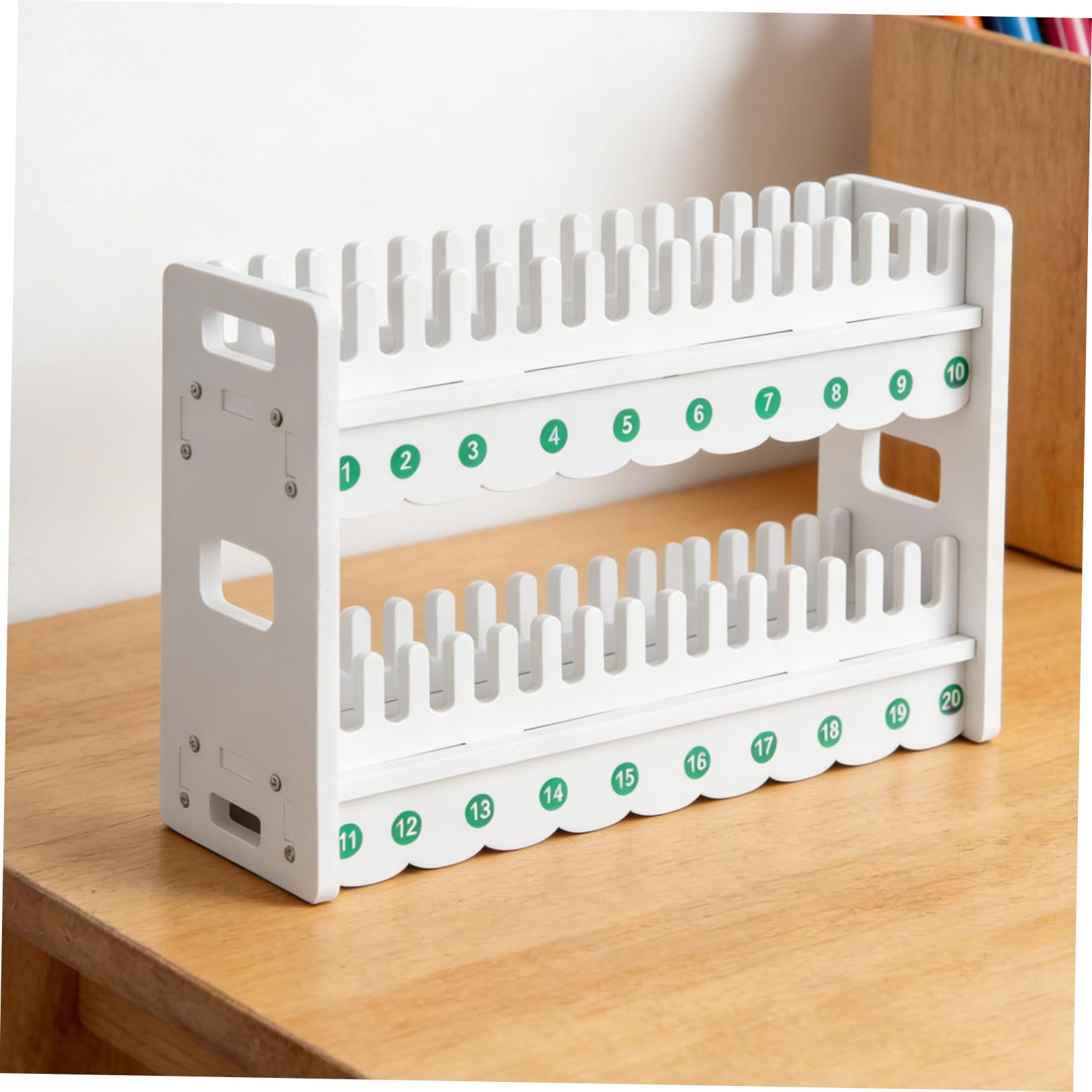Generico Supporto Ottimizzazione da Cellulare Legno e a Bianco in per Scrivania 2 Livelli Design Elegante, Facile Montaggio dello Spazio per Negozi e Uffici