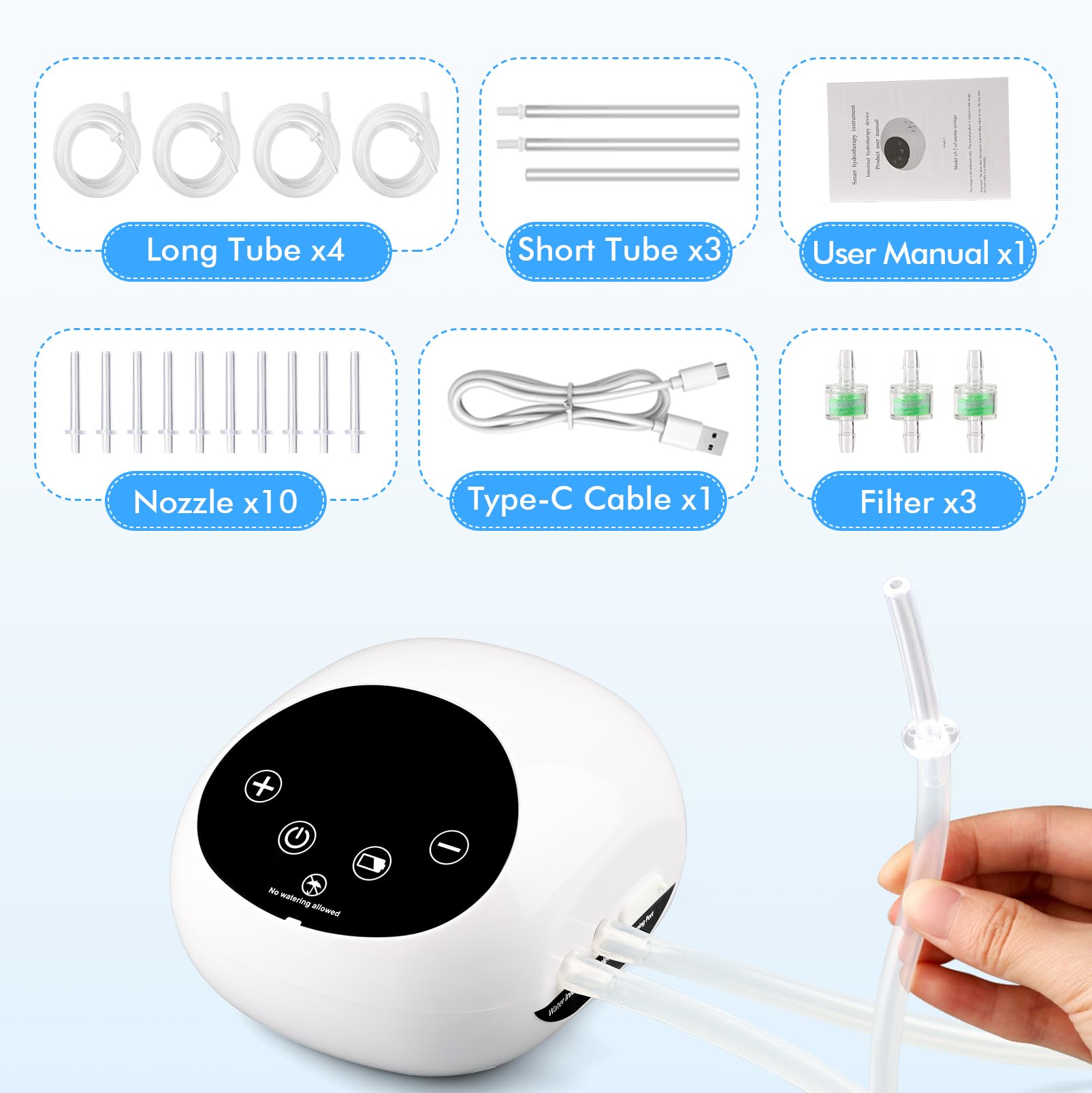 Enema Eléctrico, Enemas Eléctricos para Limpieza Colon para Mujeres/Hombres | 100 Niveles de Intensidad, Impiador Anal con Pantalla LCD, Enemas para Uso Doméstico