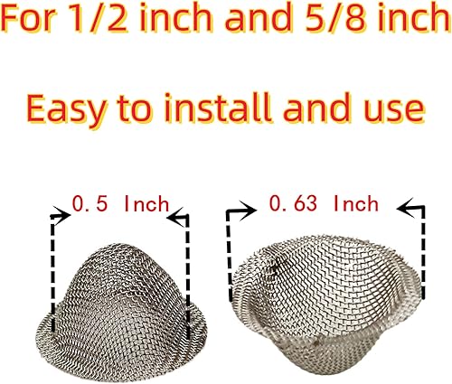 Miniatura 7 de 30 piezas de pantallas de tubería de 0.75 pulgadas (34) de acero inoxidable con diseño cónico con caja de metal. Tamaño ajustable