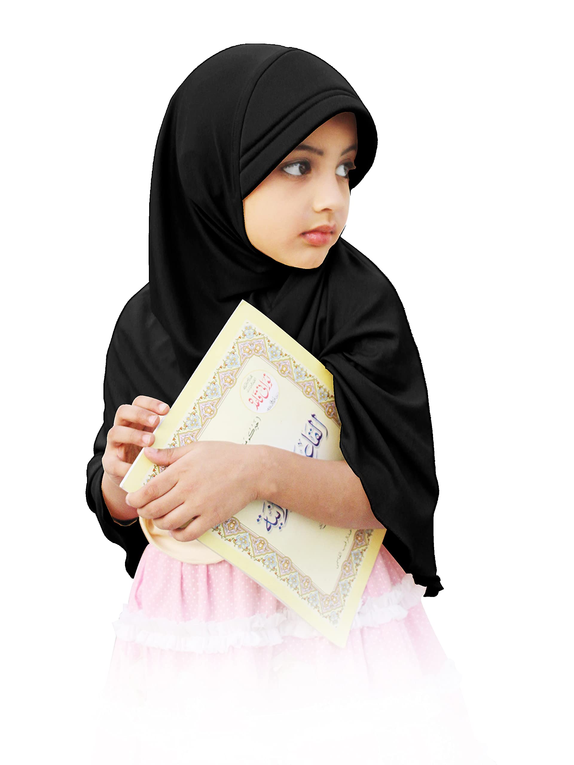 Mehar HIJAB's Polycotton Girl's Scarf Little Maale Long Hijab S (Medium, Black), (female) - Image 3 thumbnail
