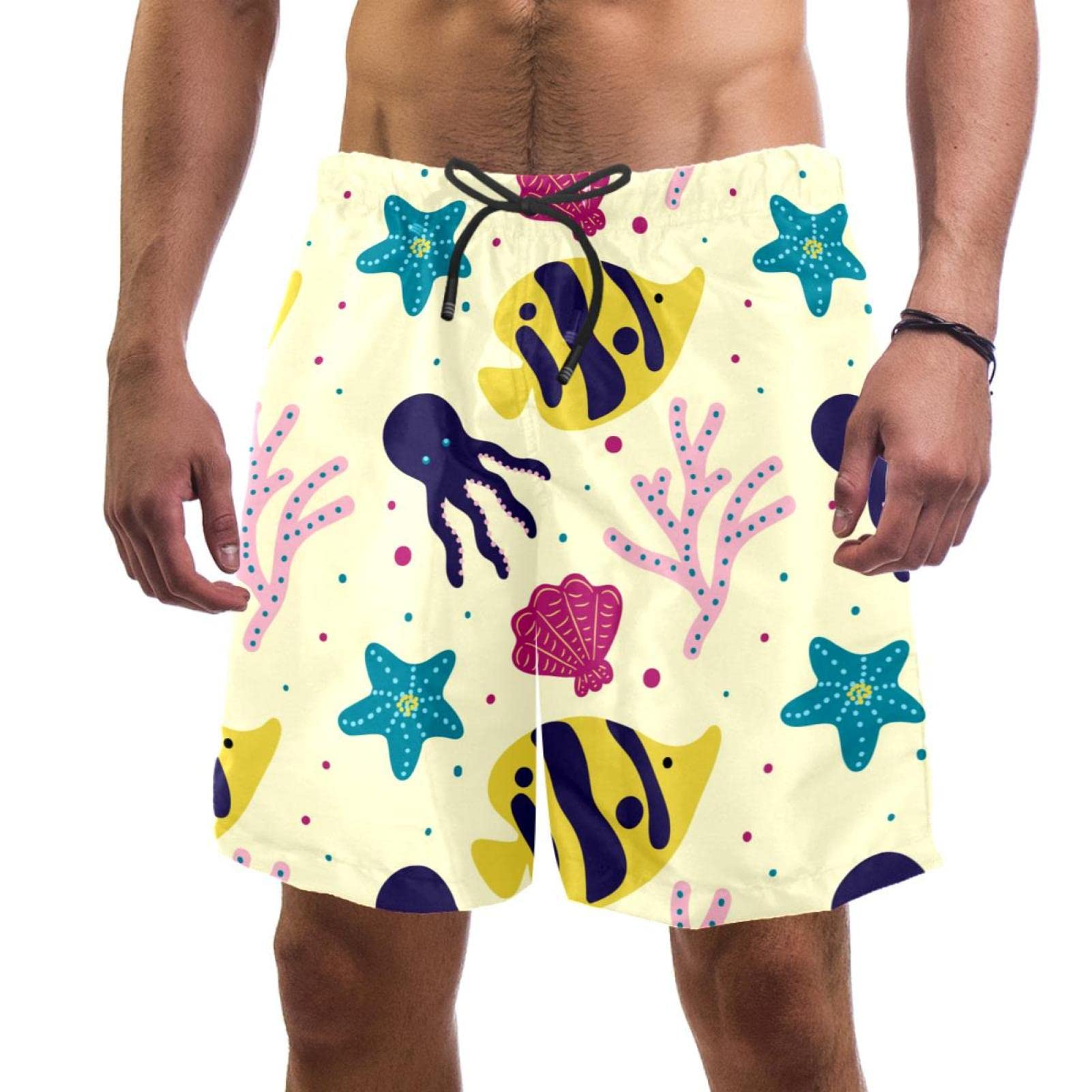 Maillots de bain pour hommes short de plage poisson corail léger - 6