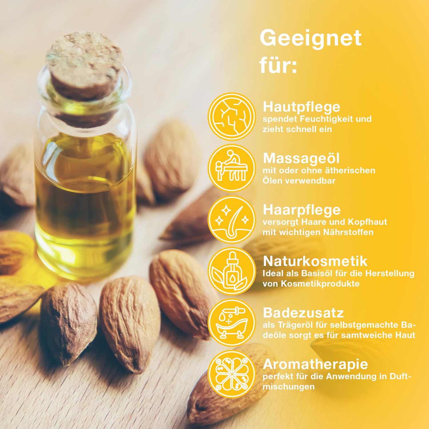 Mituso Mandel Basisöl süß, 10 Liter - vegan & gentechnikfrei | Haut- & Haarpflege, Aromatherapie, Basisöl für Massage & Naturkosmetik