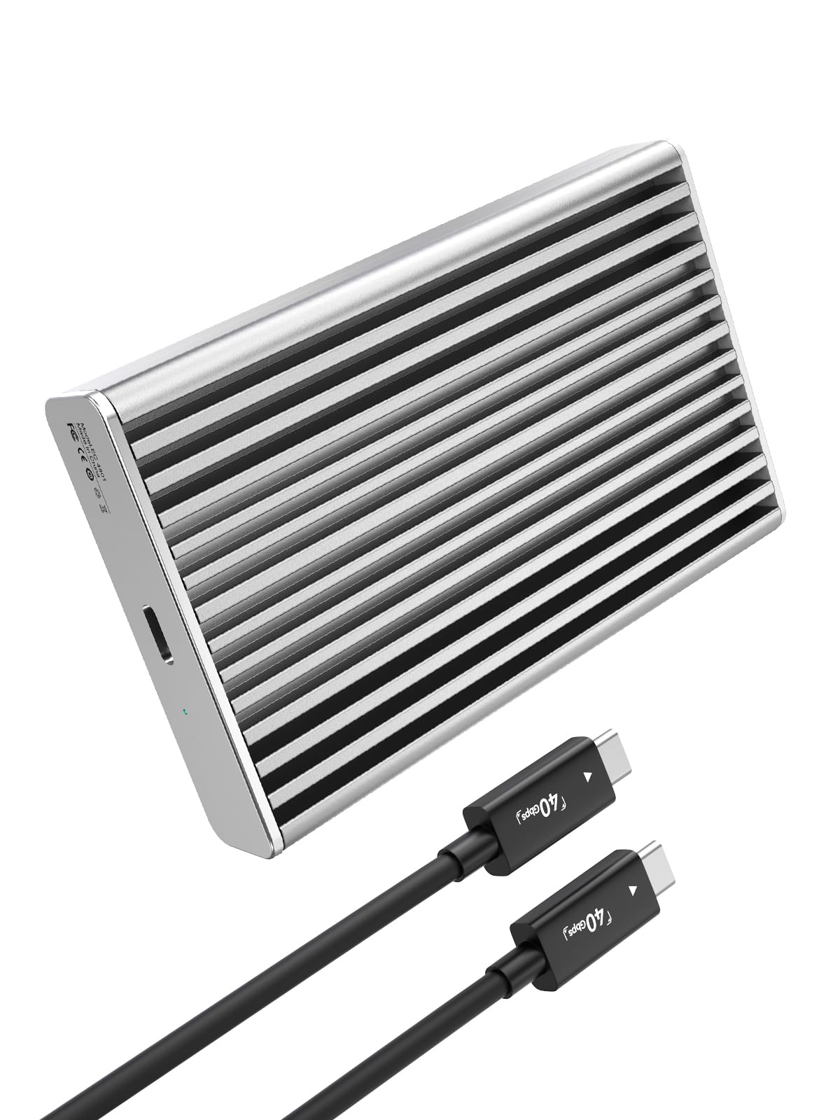 ANYOYO Obudowa dysku SSD M.2 NVMe 40 Gb/s z rozpraszaniem ciepła ze stopu aluminium, bez hałasu, zewnętrzna obudowa SSD kompatybilna z Thunderbolt 4/3/USB4, obsługa dysku SSD M/B+M, bez narzędzi