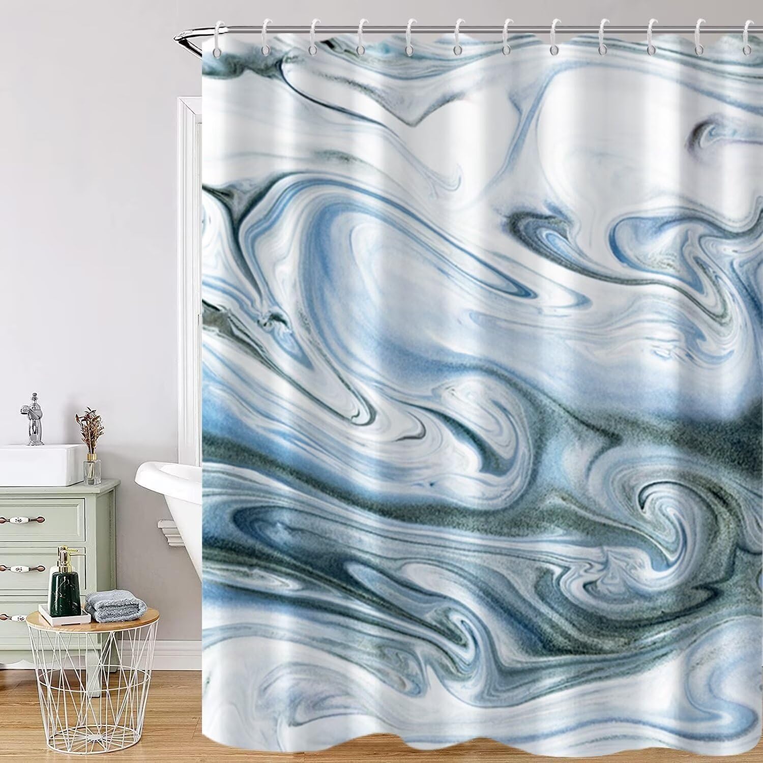 Rainbow Shower Curtain for Bathroom Ombre Purple Blue Hotel Shower Curtains Set Room Partition Gradient Pink Lavender Blue Waterproof Fabric Stall Bathtub Decor with Hooks 72x78inches