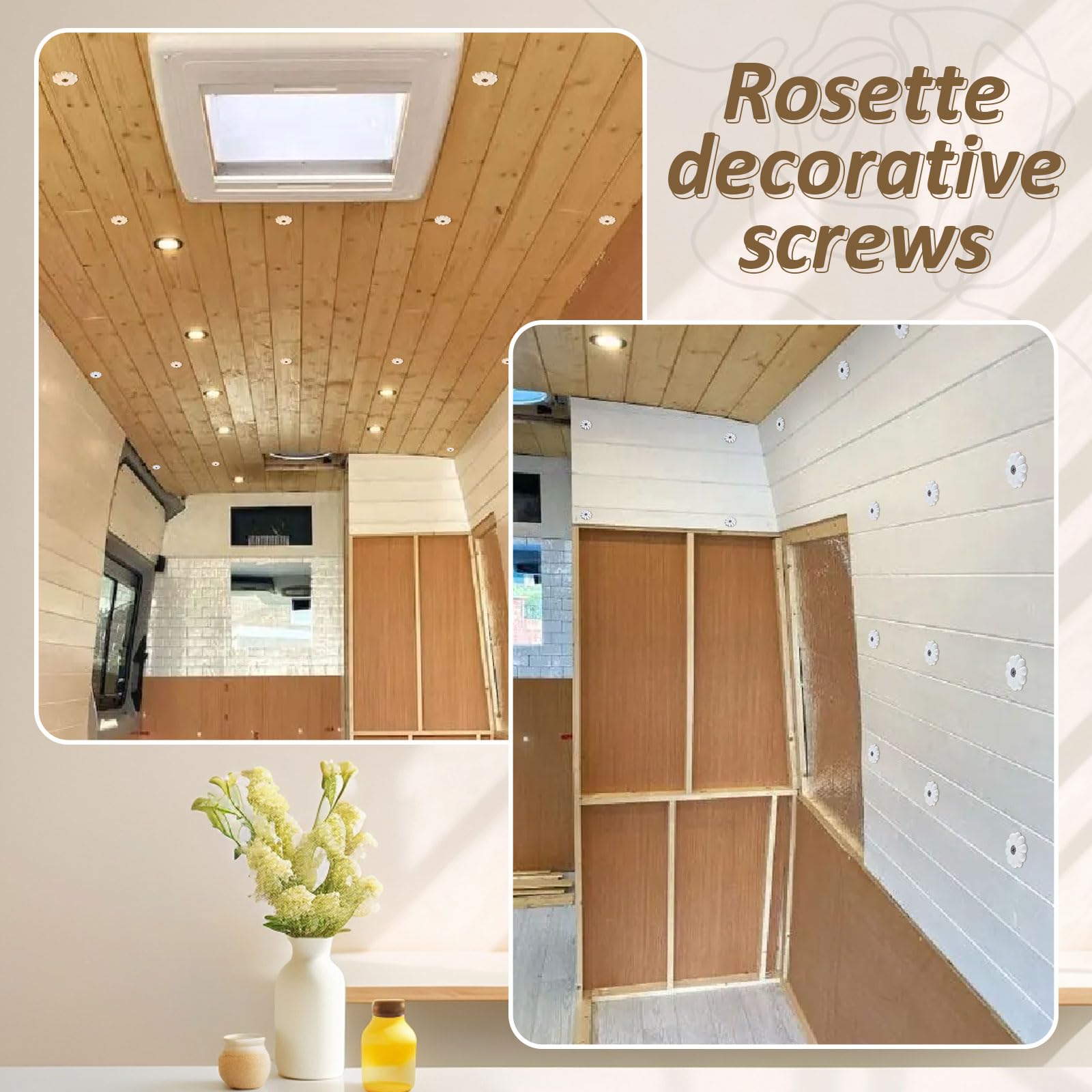 CroBlissful 30 Pack White Rosette Washers with Screw, Mobile RV Ceiling — Amazon image 4