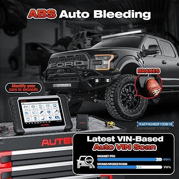 Autel Scanner MaxiCOM MK808BT PRO, 2026 Bidirectional Diagnostic Scan Tool as MK900BT, 2.0 BT Ver. of MK808S MX808S MX900 MK900, 3000+ Active Tests, 28+ Reset, Injector Coding, All Systems, FCA, OS 11