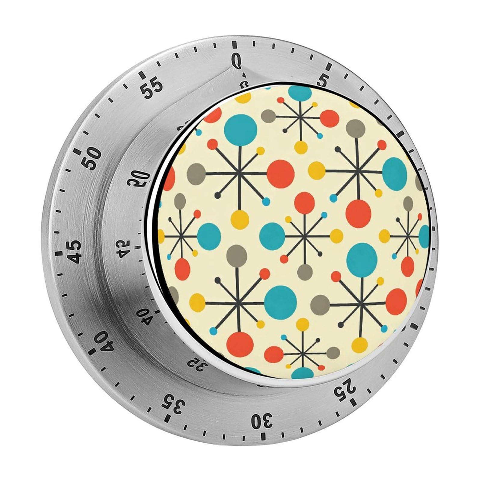 Retro Mid Century Kitchen Timer for Cooking Chef Cooking Magnetic Timer Loud Alarm Mechanical Desk Stainless Countdown Reminder