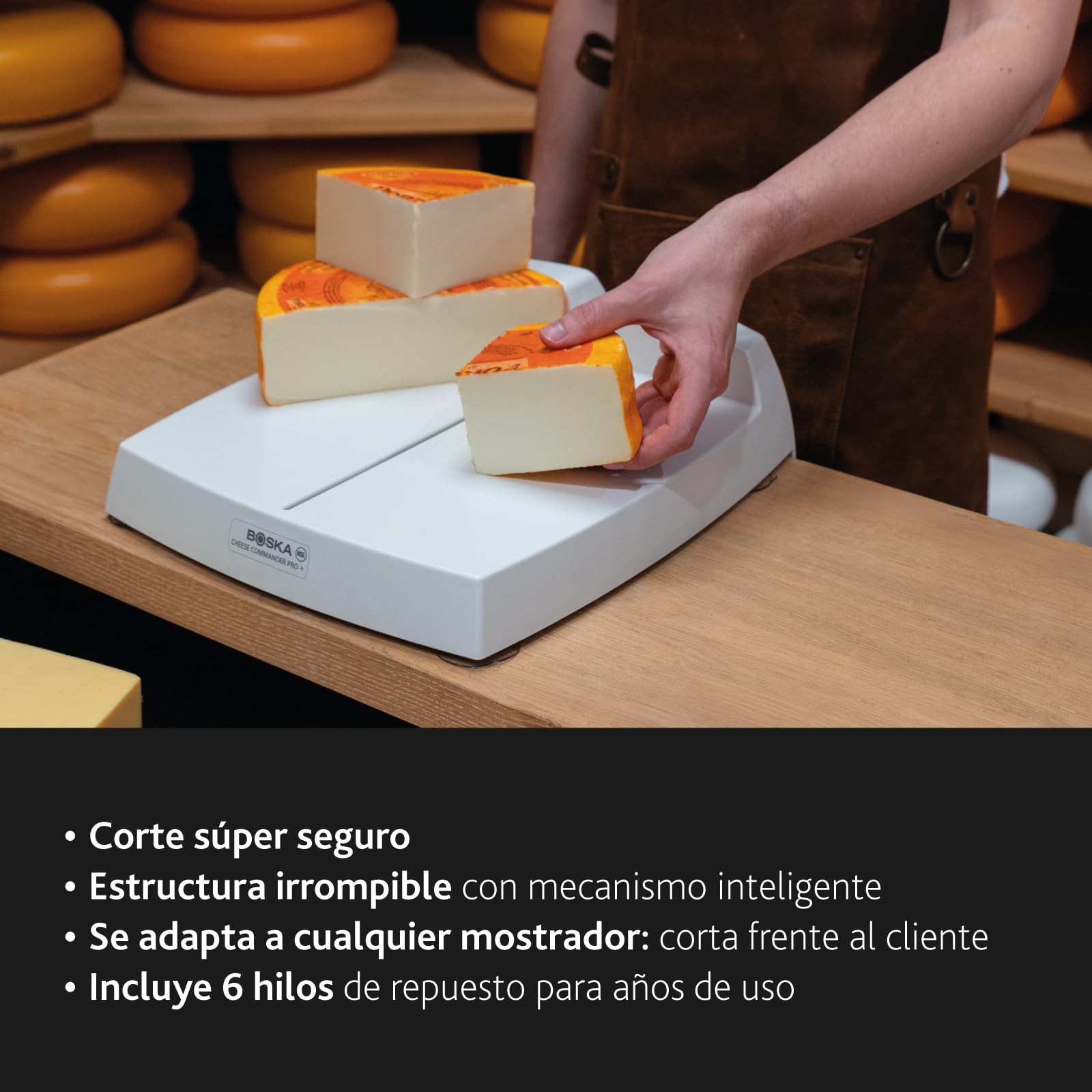 BOSKA Cheese Commander PRO+ Cortador de Queso con Hilo y Mango Profesional