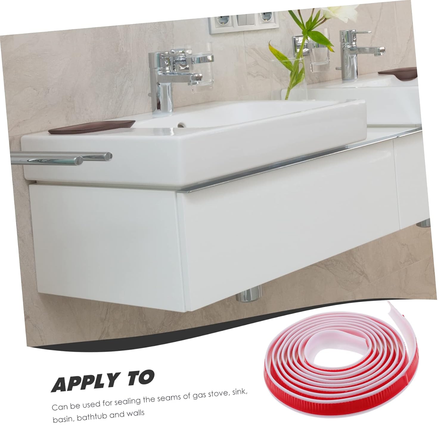 White TPE Self Adhesive Caulk Strip Roll for Sink Stove