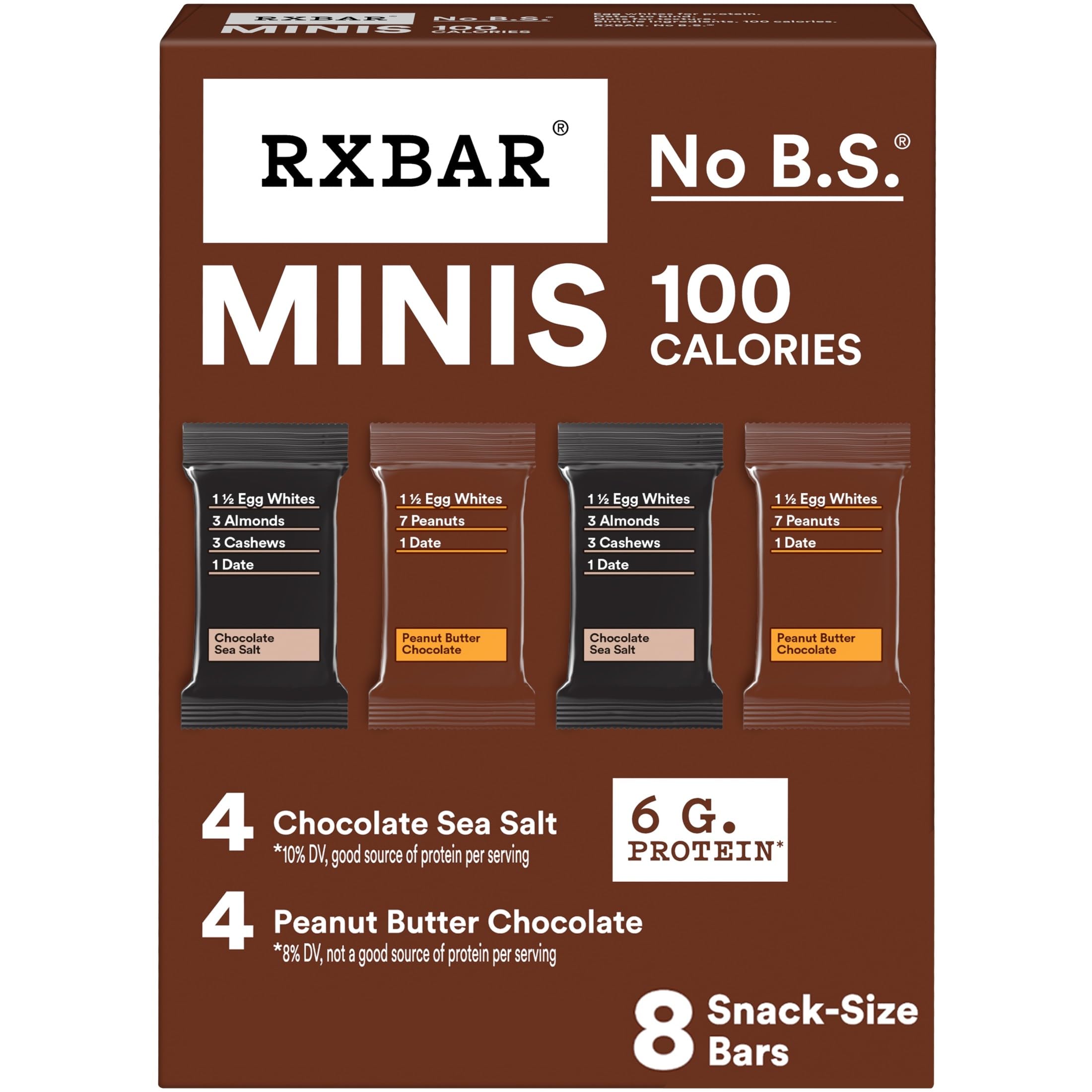 Minis Protein Bars, Protein Snack, Snack Bars, Variety Pack, 7.3oz Box (8 Count)