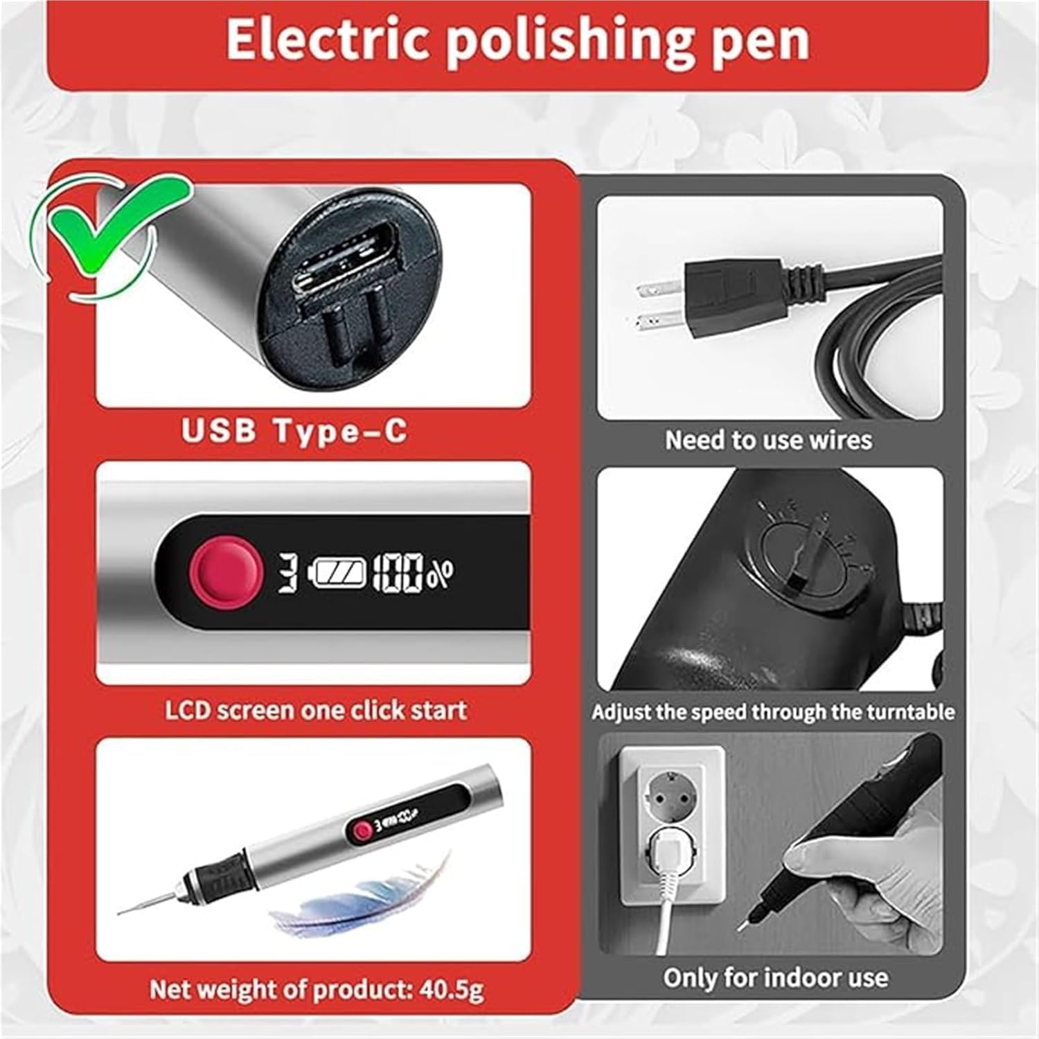 Stylo Graveur Électrique Sans Fil Rechargeable USB - Kit Complet avec 30 Têtes de Gravure et 16 Gabarits pour Métal, Bois, Verre, Pierre, Plastique, Céramique
