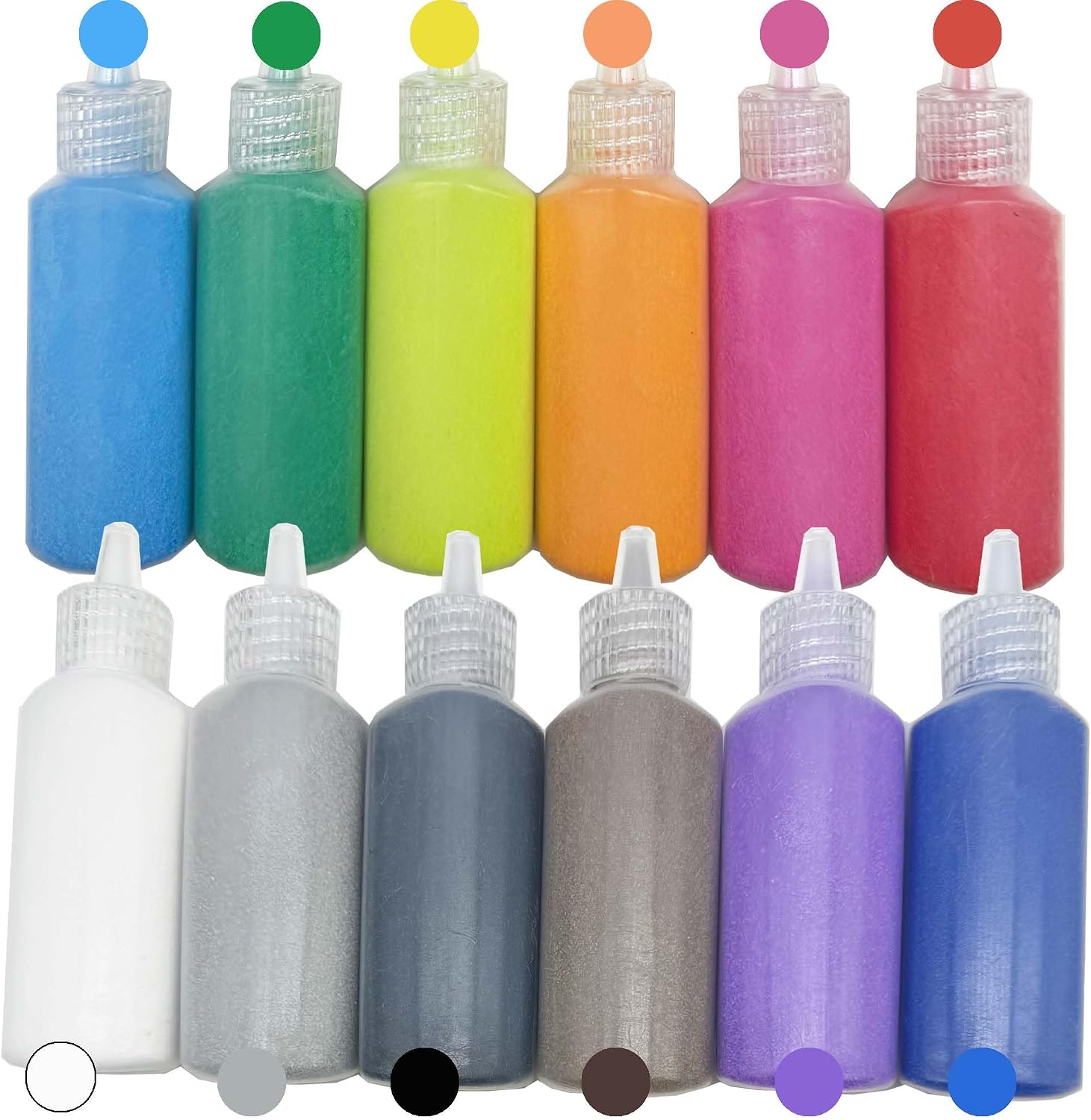 Allazone Art Sand Kit, 12 Bottles Colored Sand Bottles, Sand Art Bottles, Sand Arts and Crafts Kit for DIY Drawing, Painting and Crafts, Decor