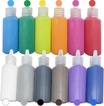 Allazone Art Sand Kit, 12 Bottles Colored Sand Bottles, Sand Art Bottles, Sand Arts and Crafts Kit for DIY Drawing, Painting and Crafts, Decor