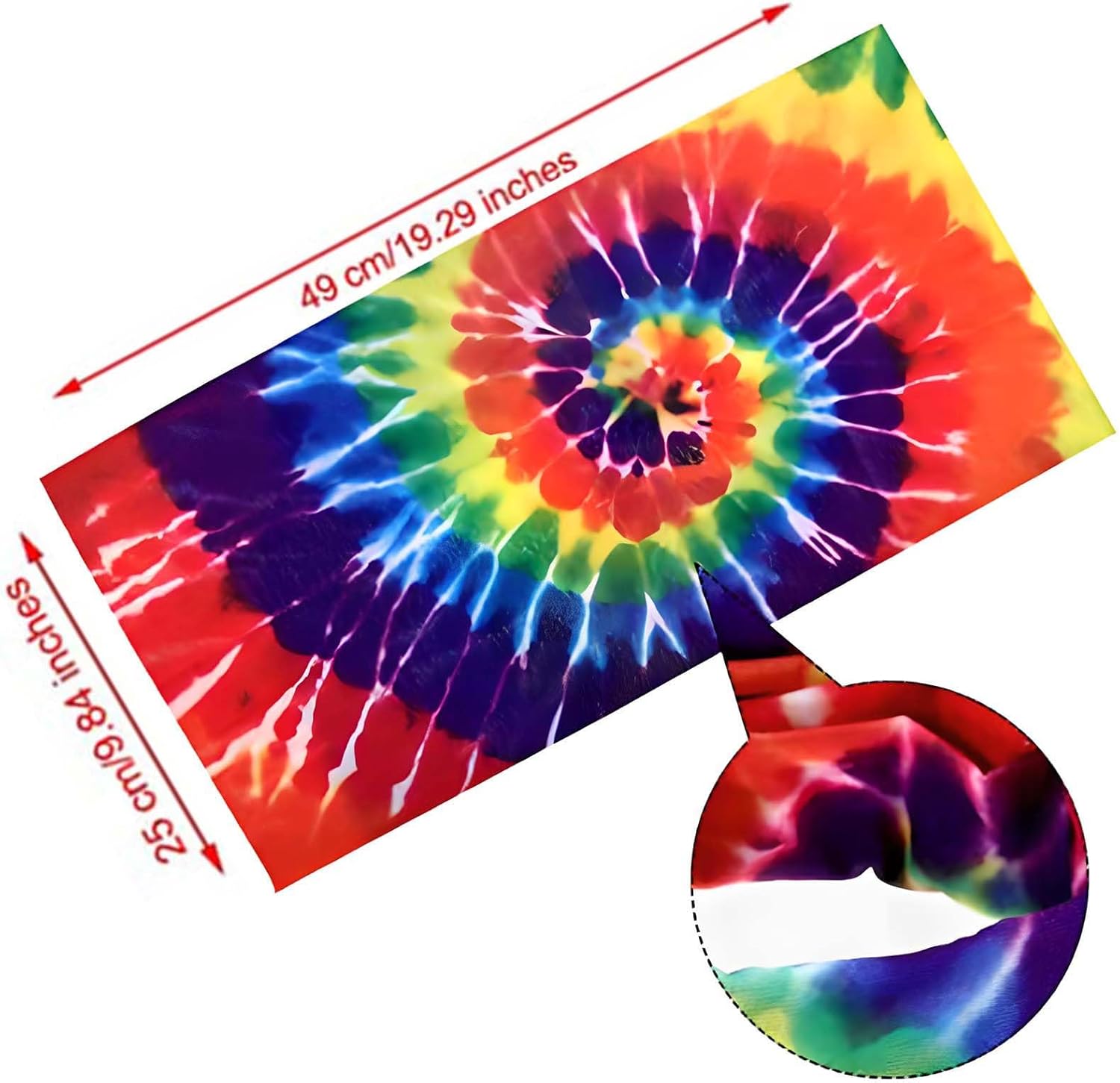 Hippie Clothes for Men Women,Tie Dye Shirt,Tie Dye Headband,Rainbow Sunglasses,Peace Medallion Necklace - Image 6