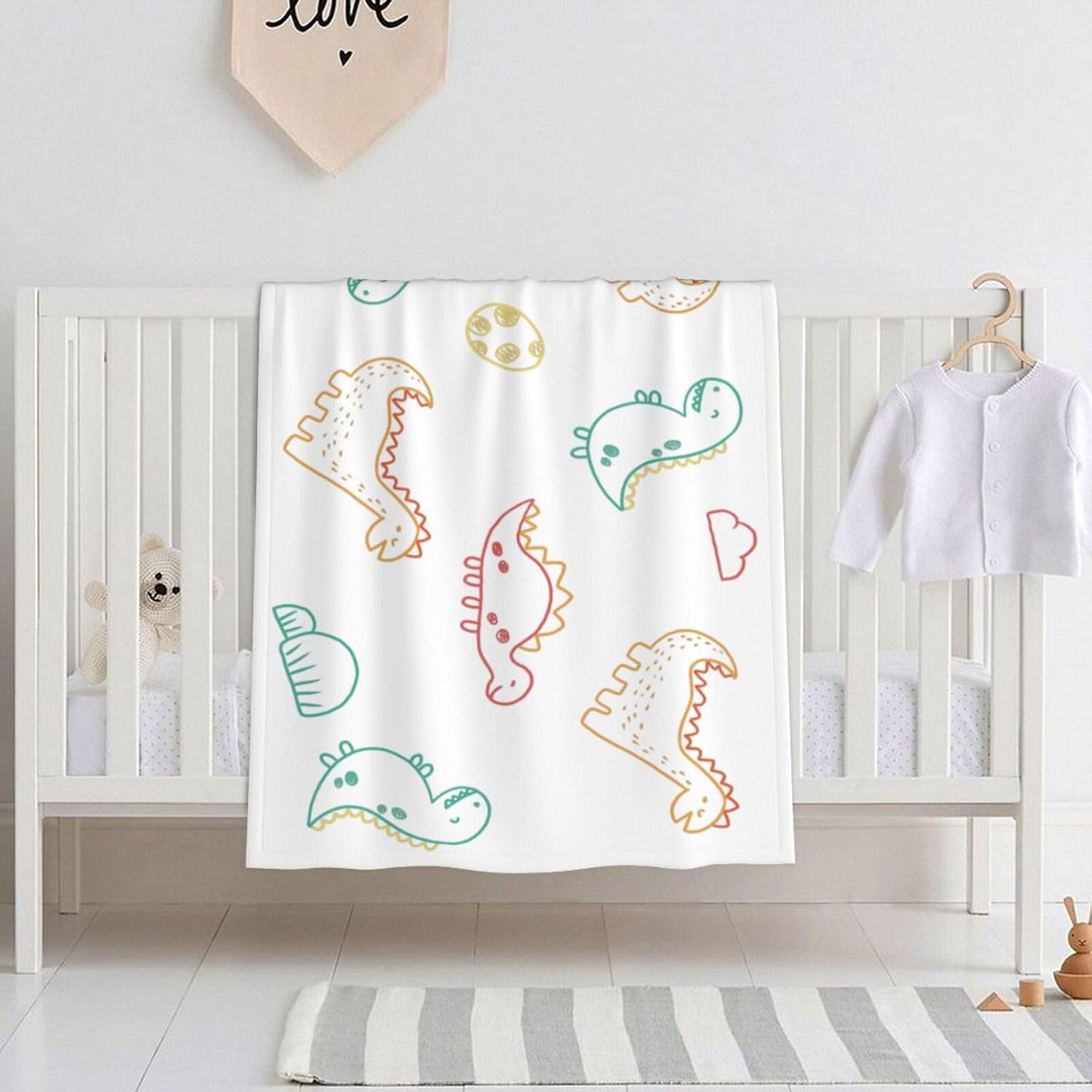 Soft Plush Baby Blanket for Boys Girls with Print Pattern