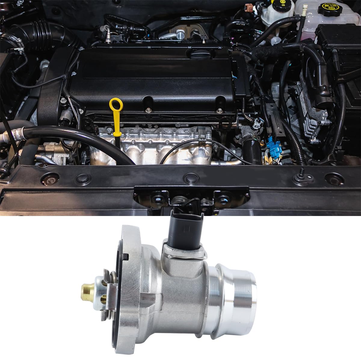 Alide Boîtier de thermostat moteur en aluminium, ensemble d'admission d'eau avec joint 25200455/55579010 pour Cruze Sonic/Encore